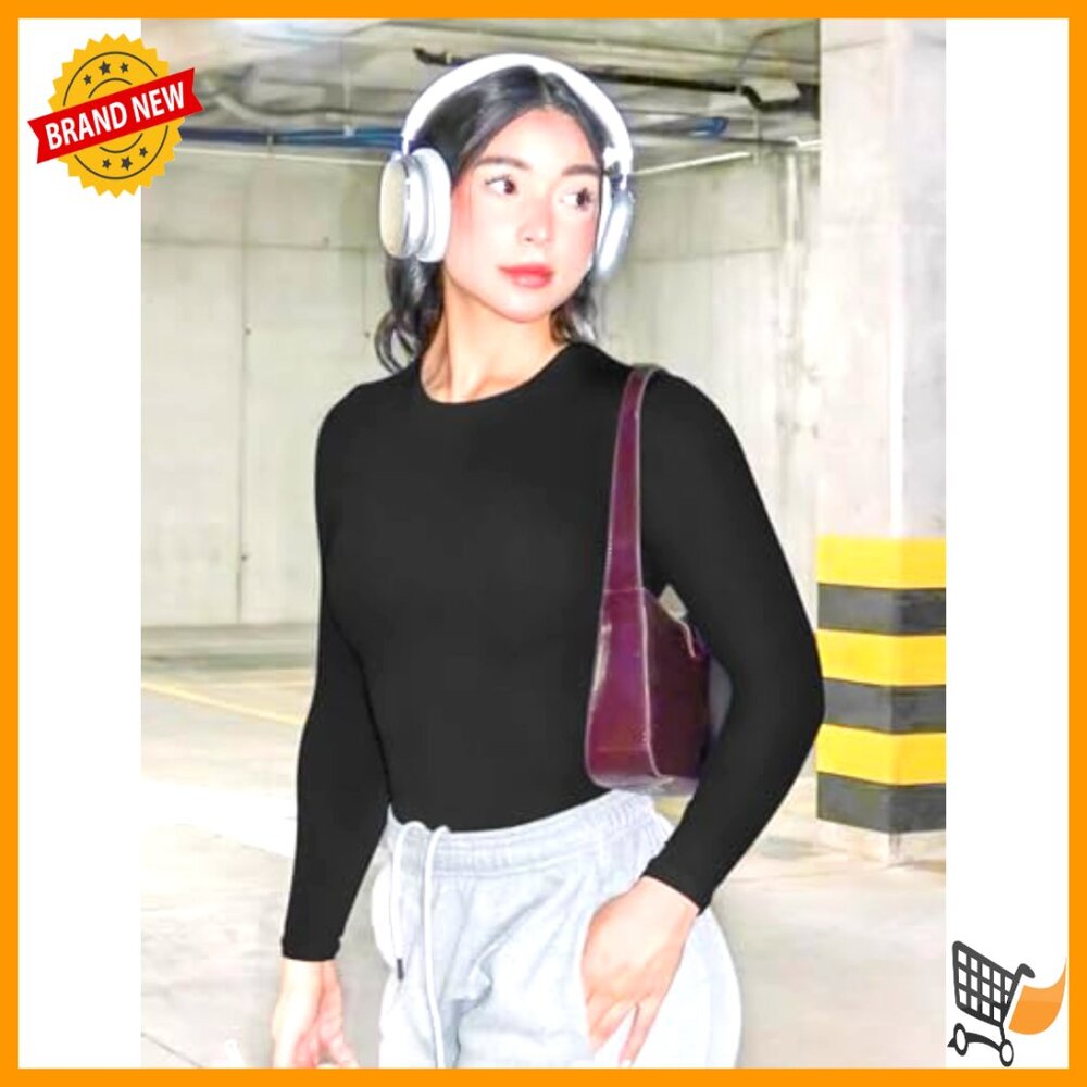 Long Sleeve Double Lined Basic Tee Crew Neck Y2k … - image 6